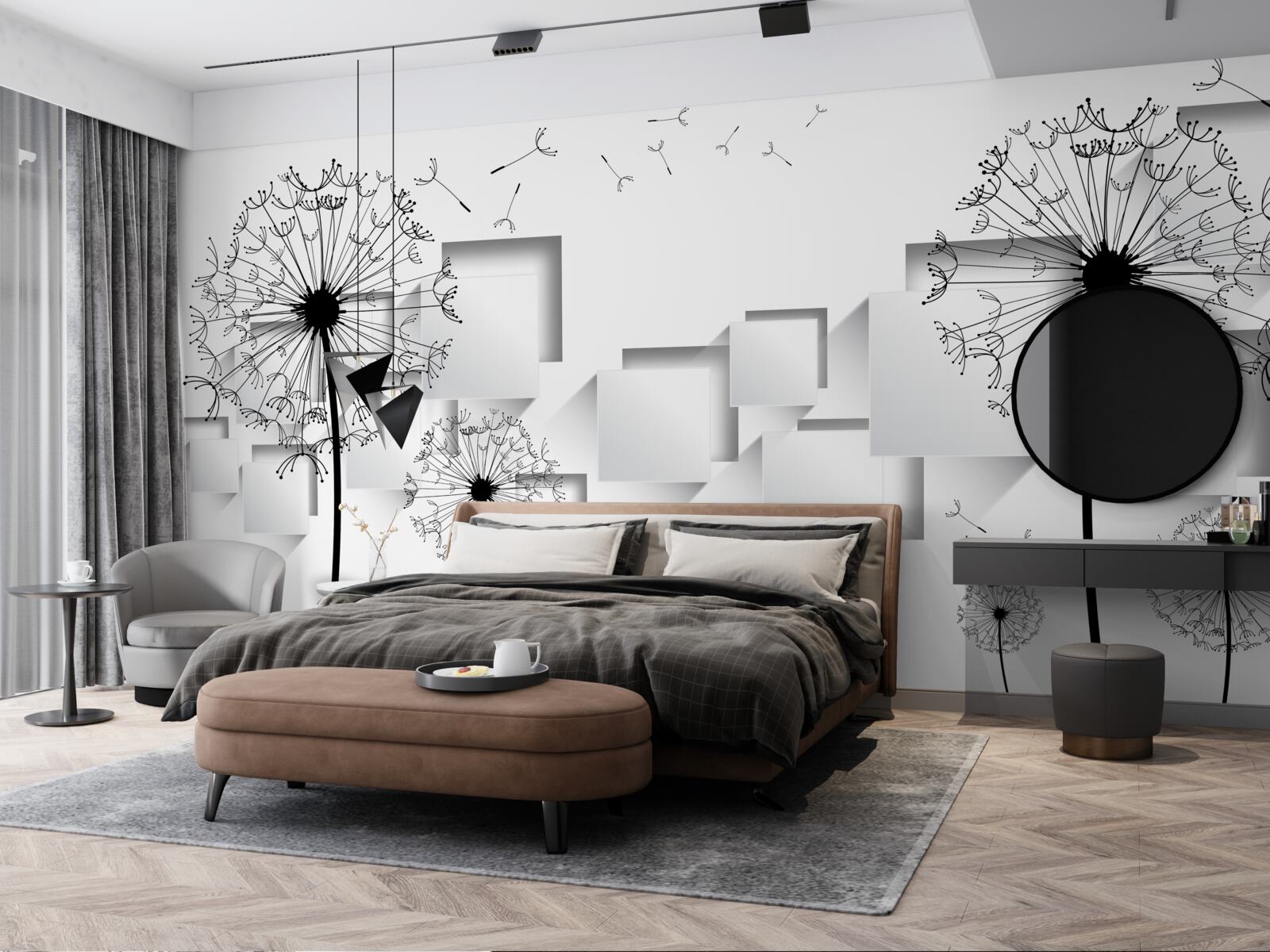 Papier peint les cubes flottant à l'arrière-plan sont complétés par l'asclépiade