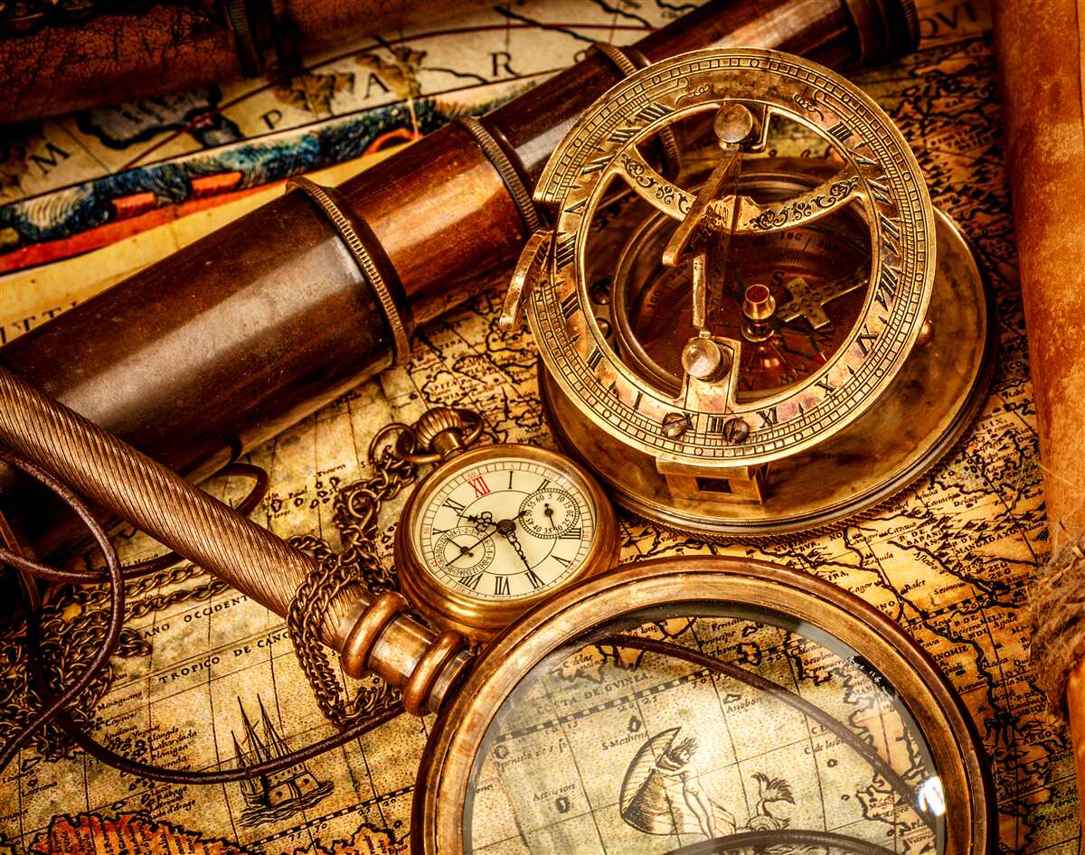 Papier peint des dispositifs de navigation tels qu'une boussole et d'autres éléments de navigation