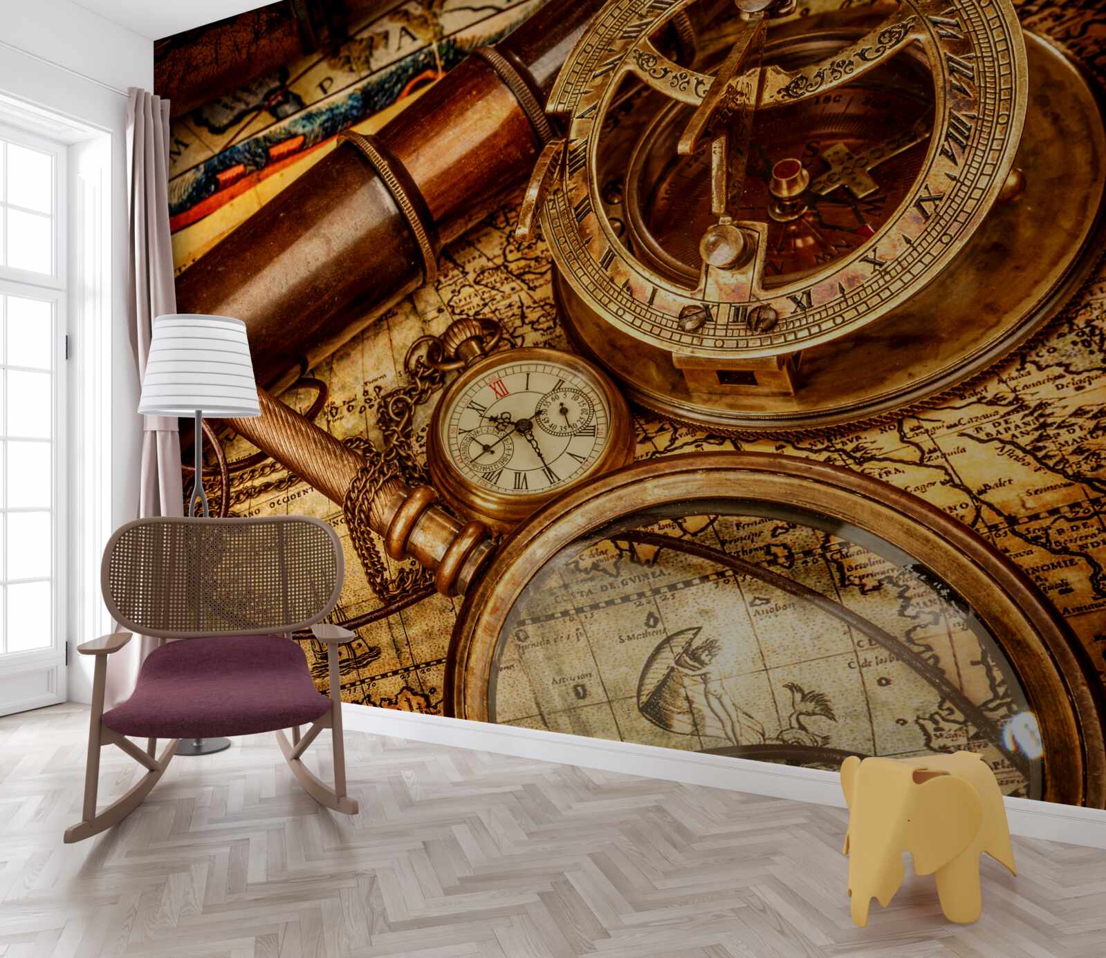 Papier peint des dispositifs de navigation tels qu'une boussole et d'autres éléments de navigation