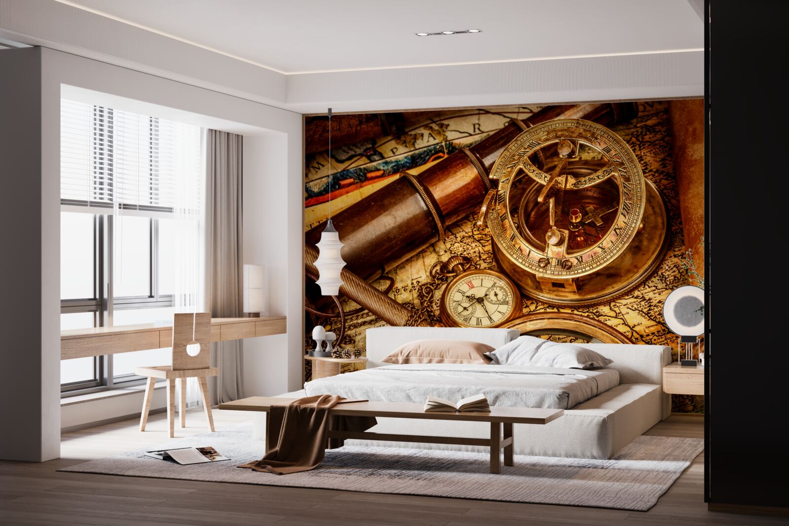 Papier peint des dispositifs de navigation tels qu'une boussole et d'autres éléments de navigation