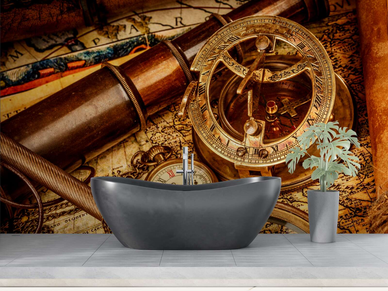Papier peint des dispositifs de navigation tels qu'une boussole et d'autres éléments de navigation