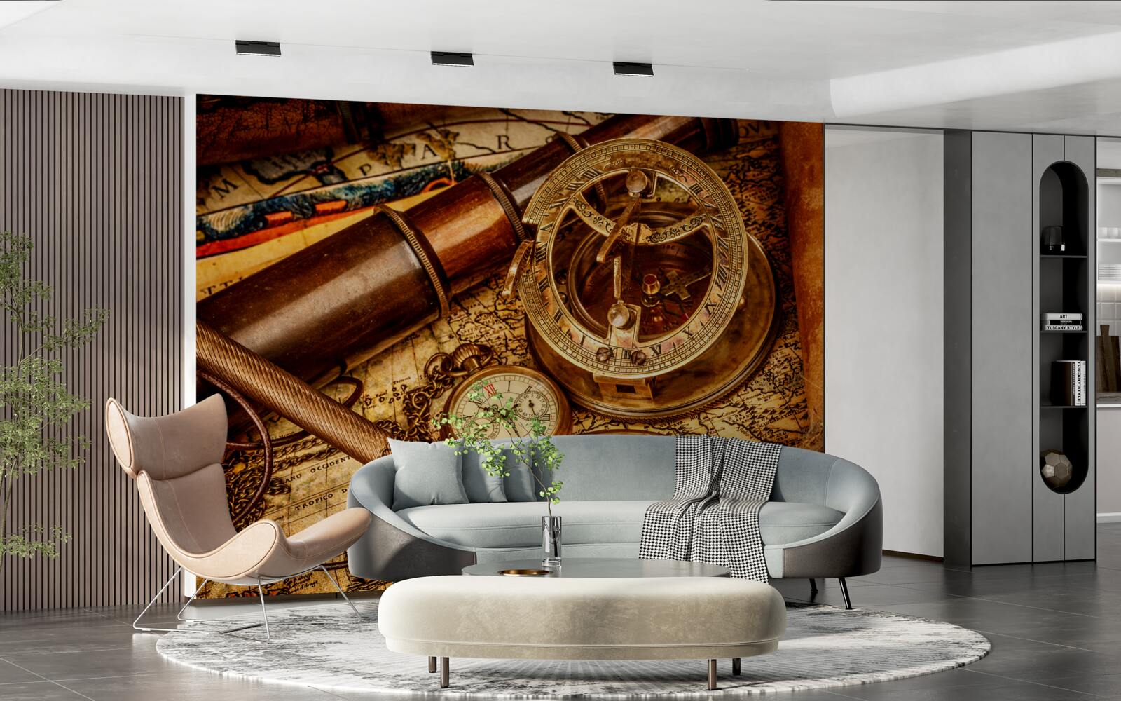 Papier peint des dispositifs de navigation tels qu'une boussole et d'autres éléments de navigation