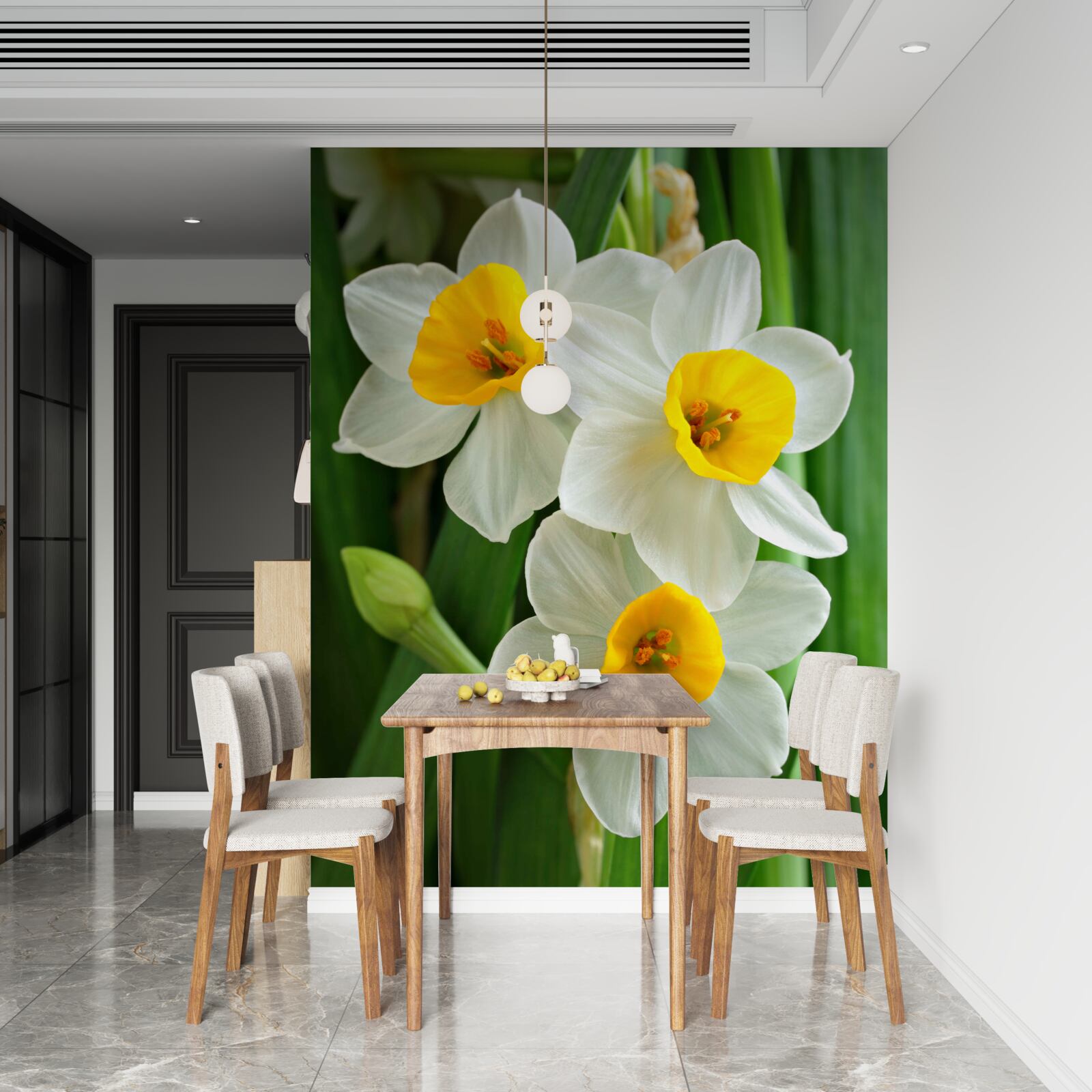 Papier peint de belles et gracieuses jonquilles d'été