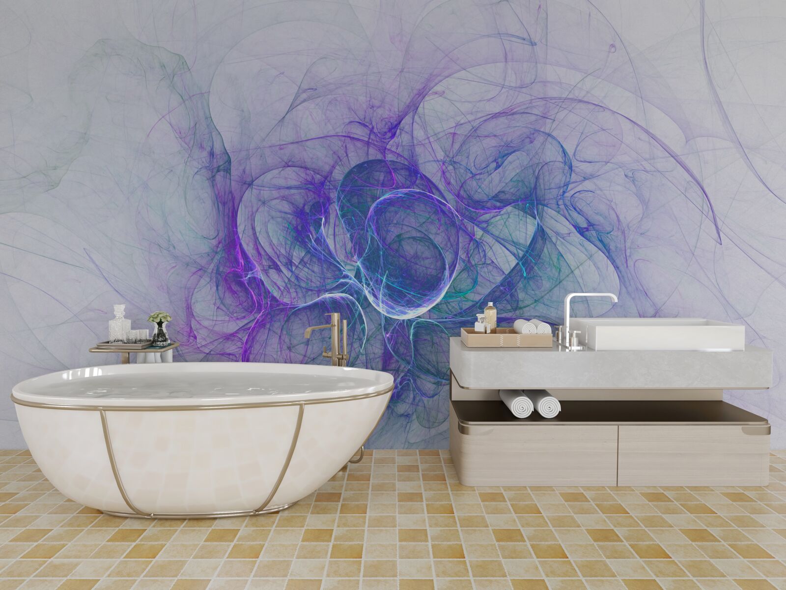 Papier peint cellules nerveuses en abstrait sur fond blanc