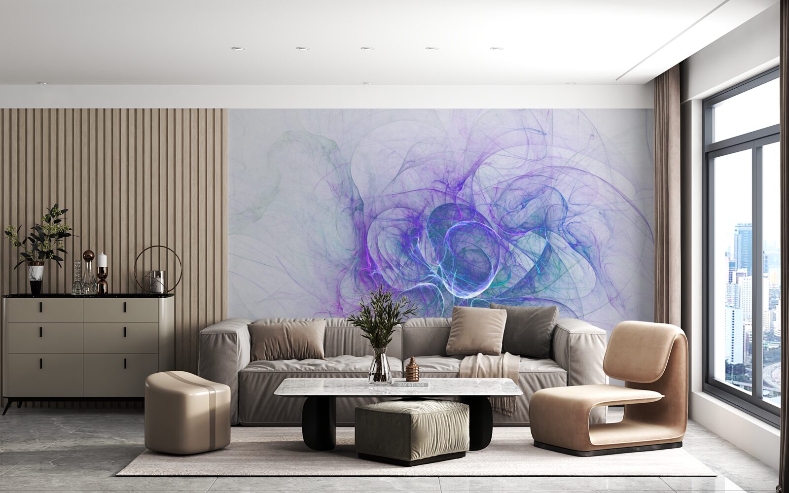 Papier peint cellules nerveuses en abstrait sur fond blanc