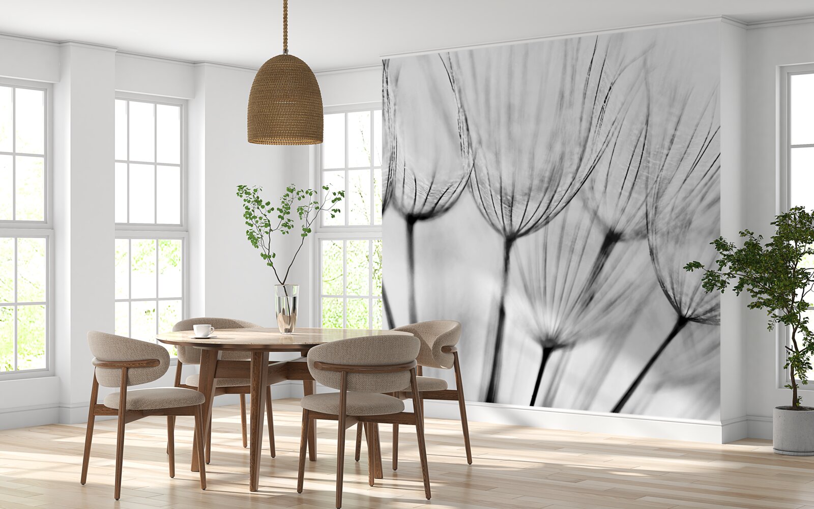 Papier peint laitance blanche avec bourgeons non ouverts