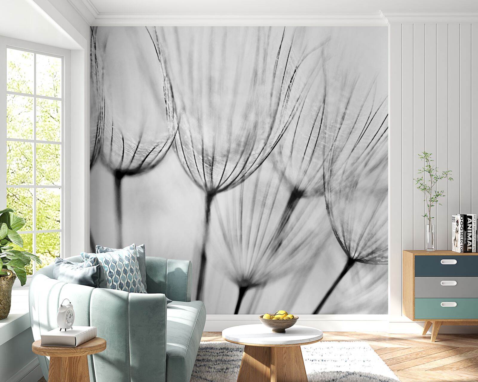 Papier peint laitance blanche avec bourgeons non ouverts