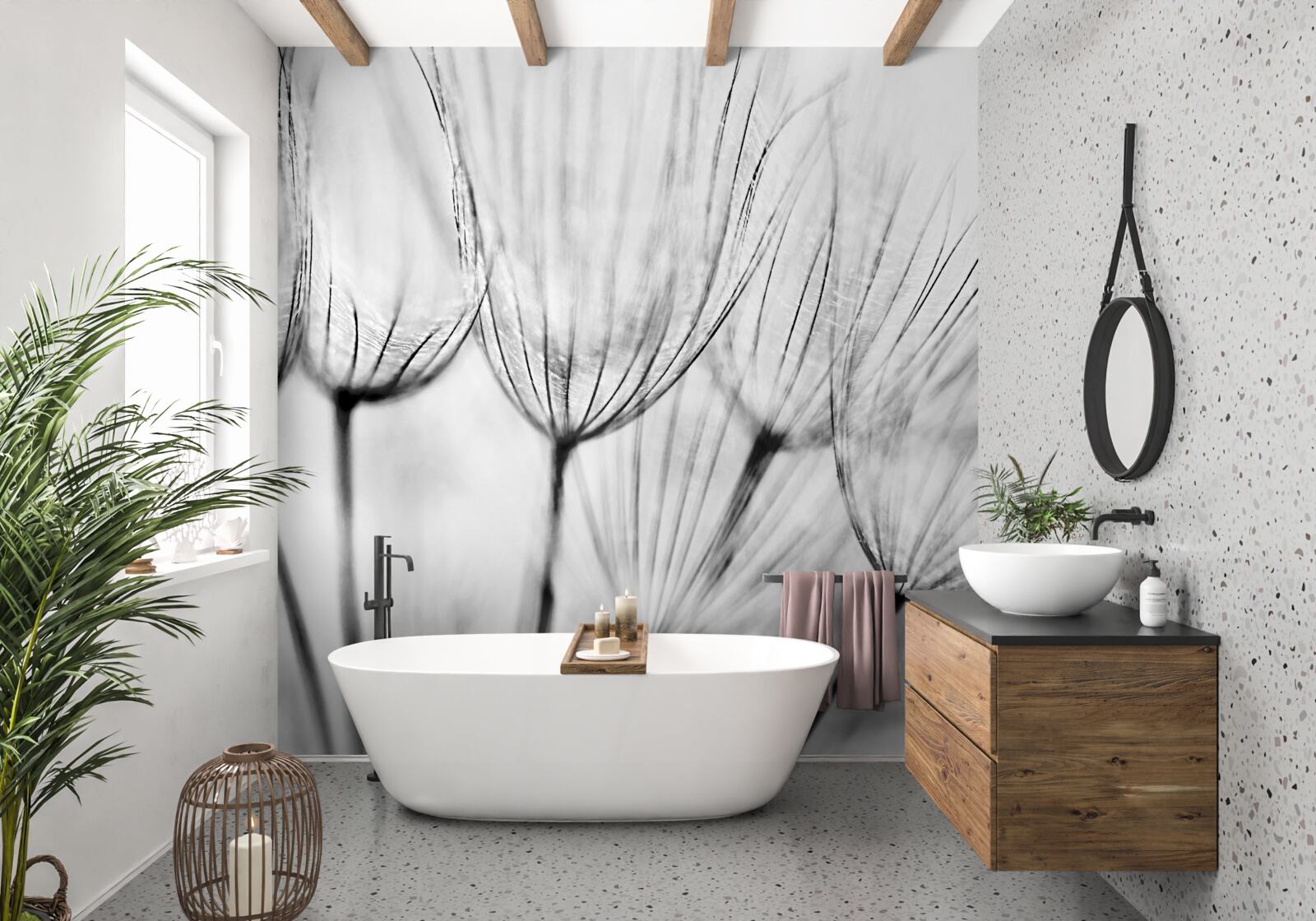 Papier peint laitance blanche avec bourgeons non ouverts