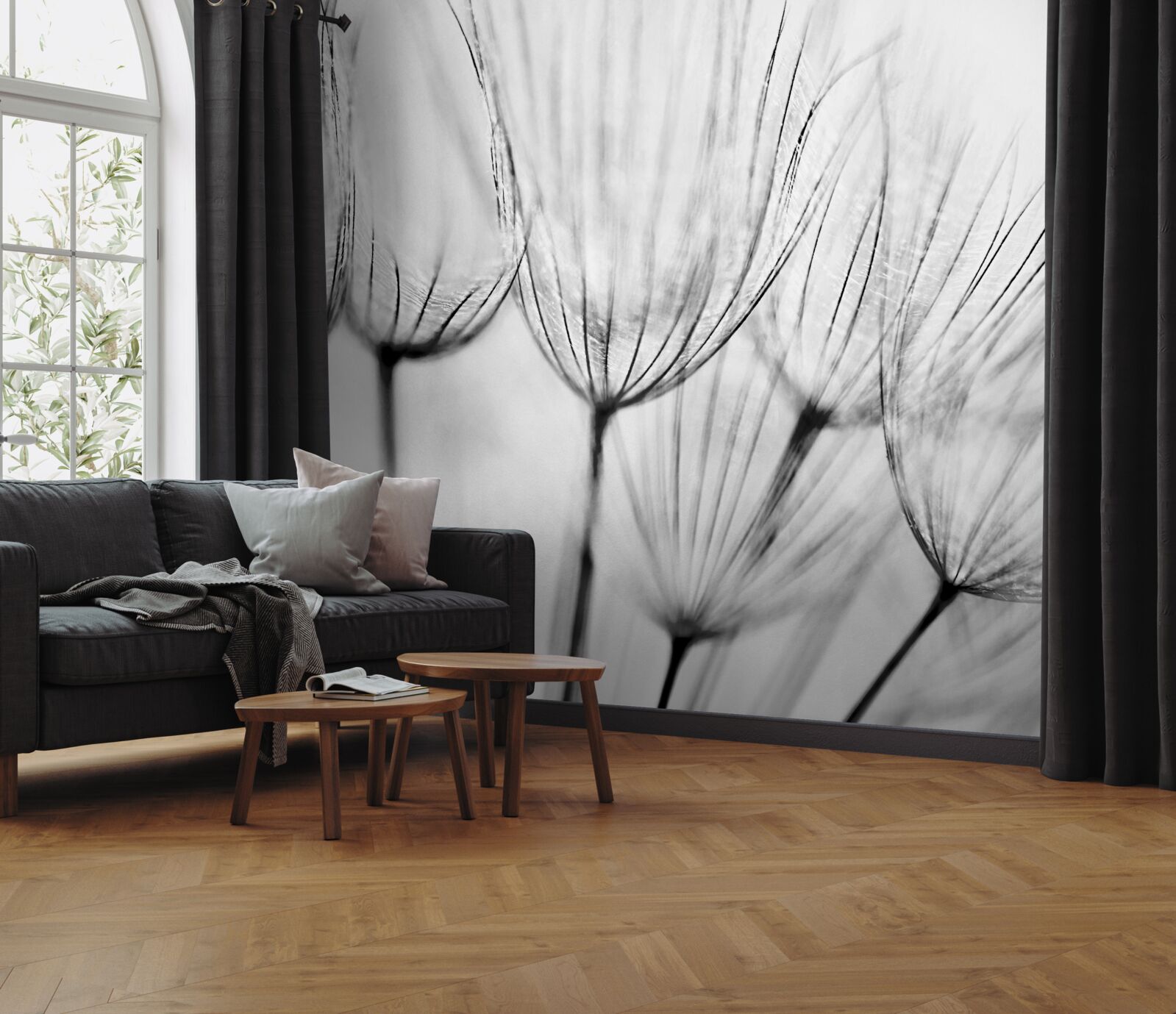 Papier peint laitance blanche avec bourgeons non ouverts