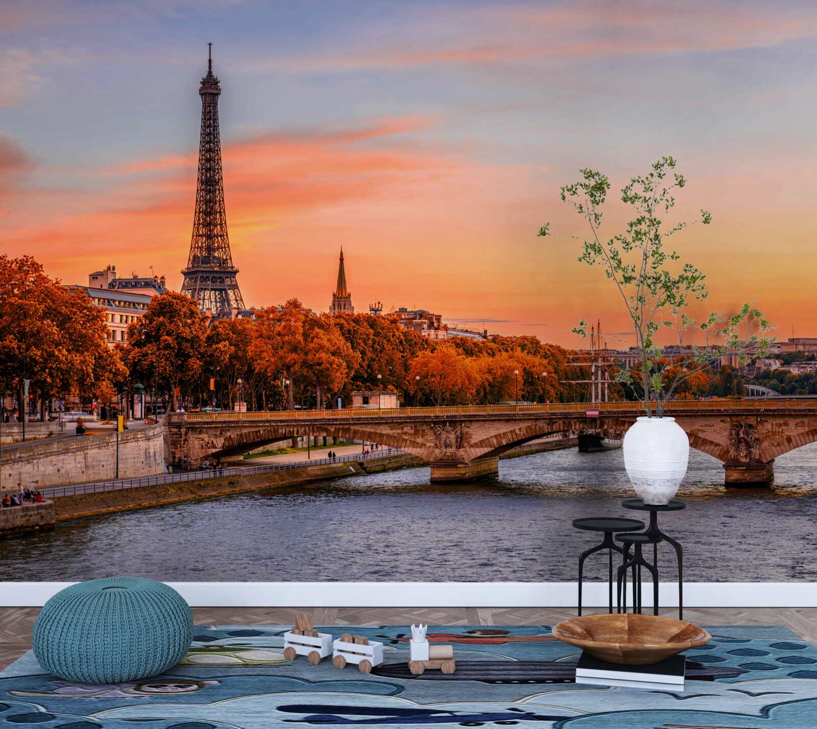 Papier peint l'automne est arrivé dans le vieux paris