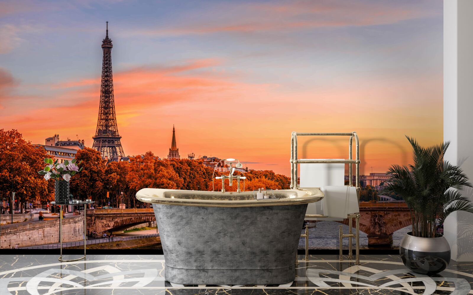 Papier peint l'automne est arrivé dans le vieux paris