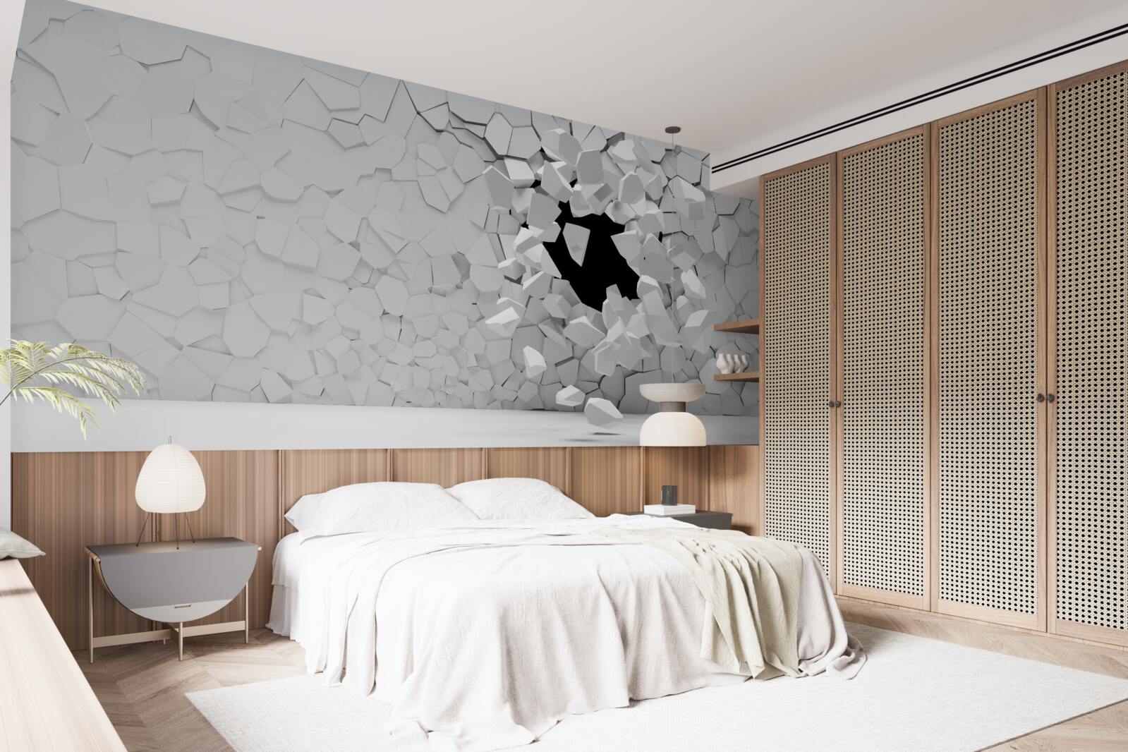 Papier peint mur en pierre grise endommagé