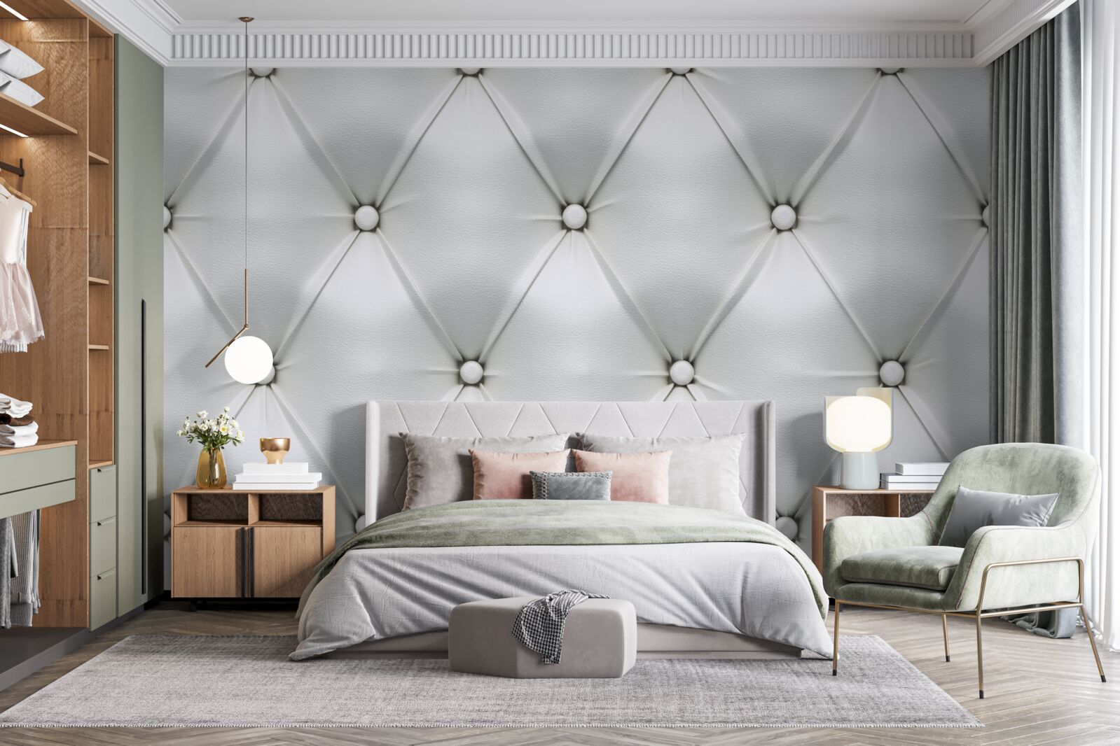 Papier peint texture du tissu avec inserts de perles