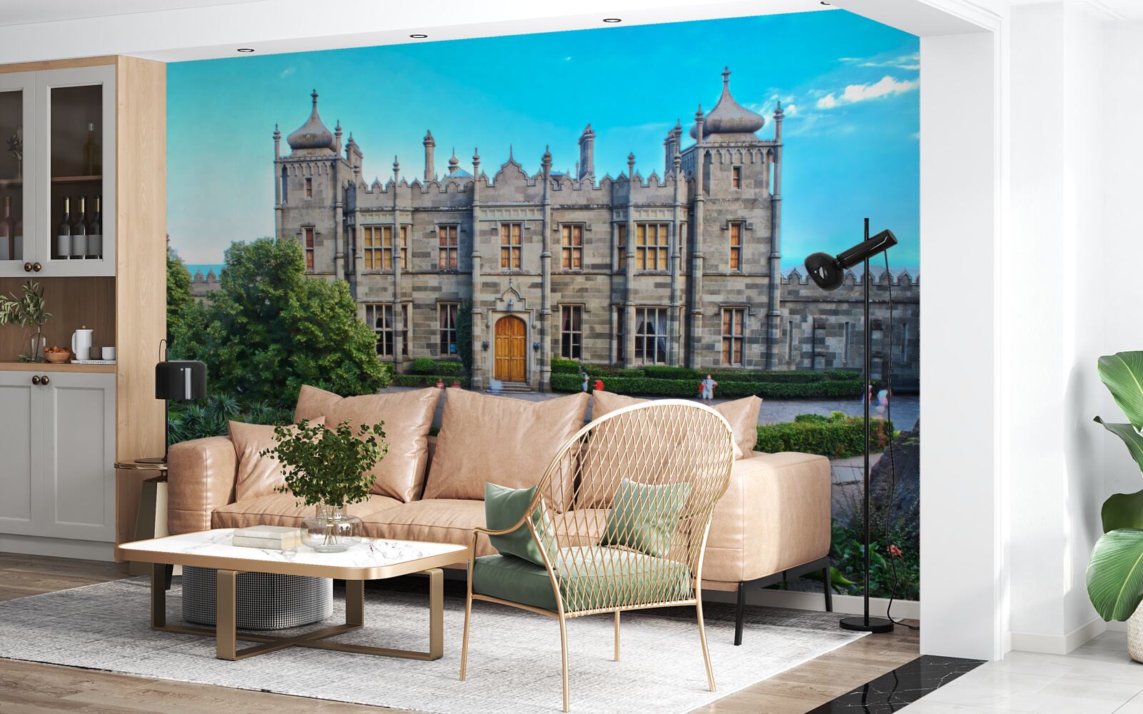 Papier peint palais vorontsov avec un jardin dans la cour