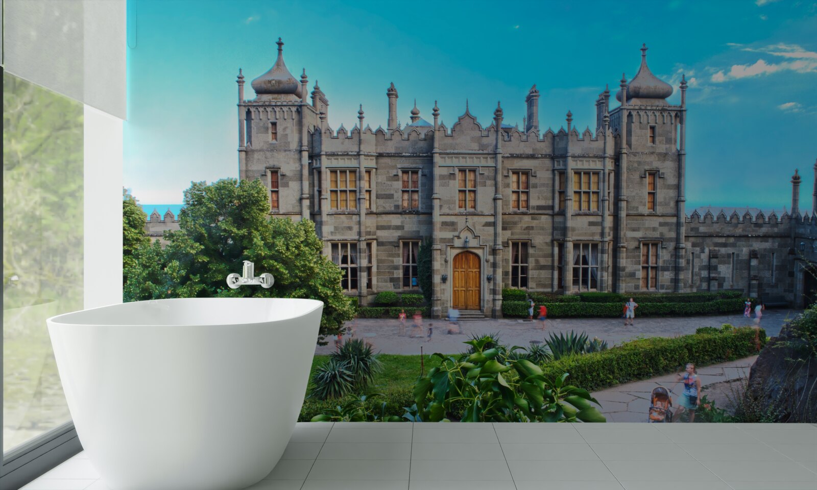 Papier peint palais vorontsov avec un jardin dans la cour