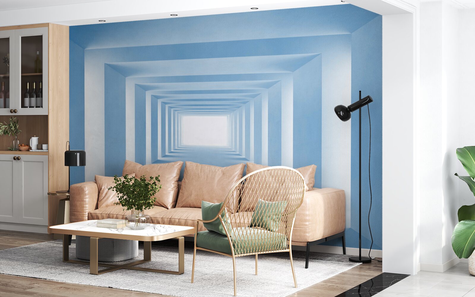 Papier peint structures courbes rectangulaires infiniment réversibles