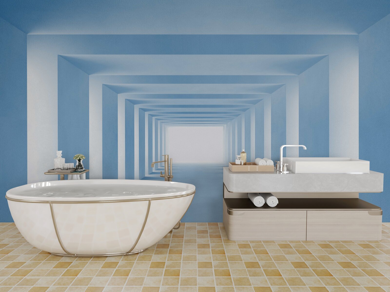 Papier peint structures courbes rectangulaires infiniment réversibles