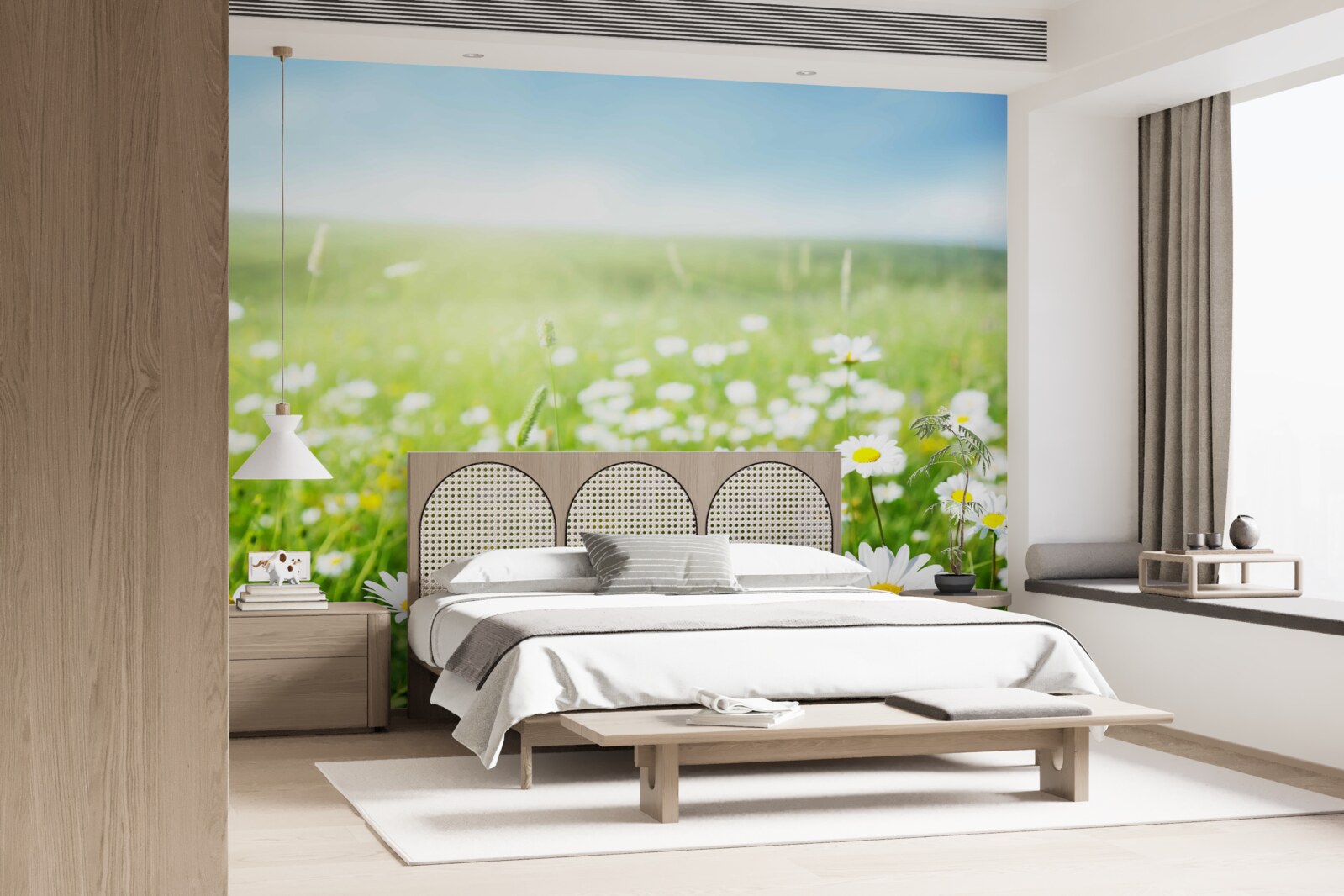 Papier peint marguerites blanches au soleil