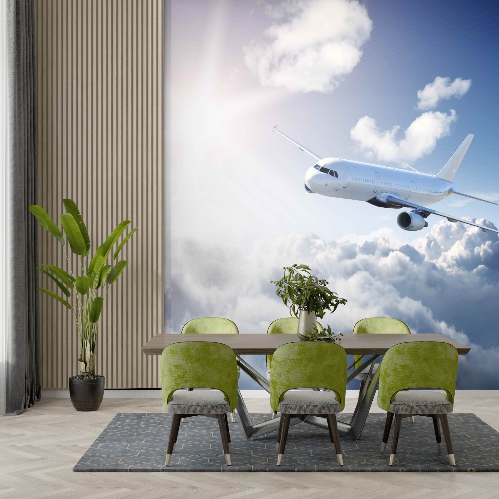 Papier peint L'avion de ligne prend son envol