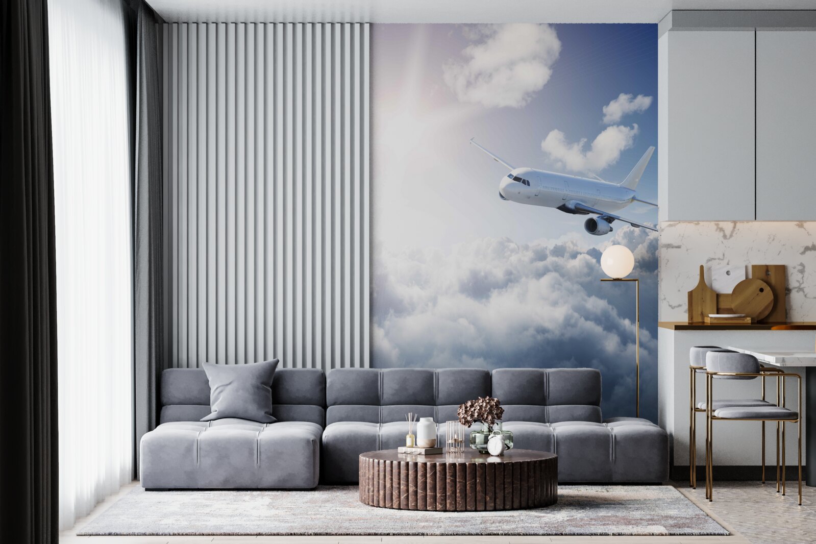 Papier peint L'avion de ligne prend son envol