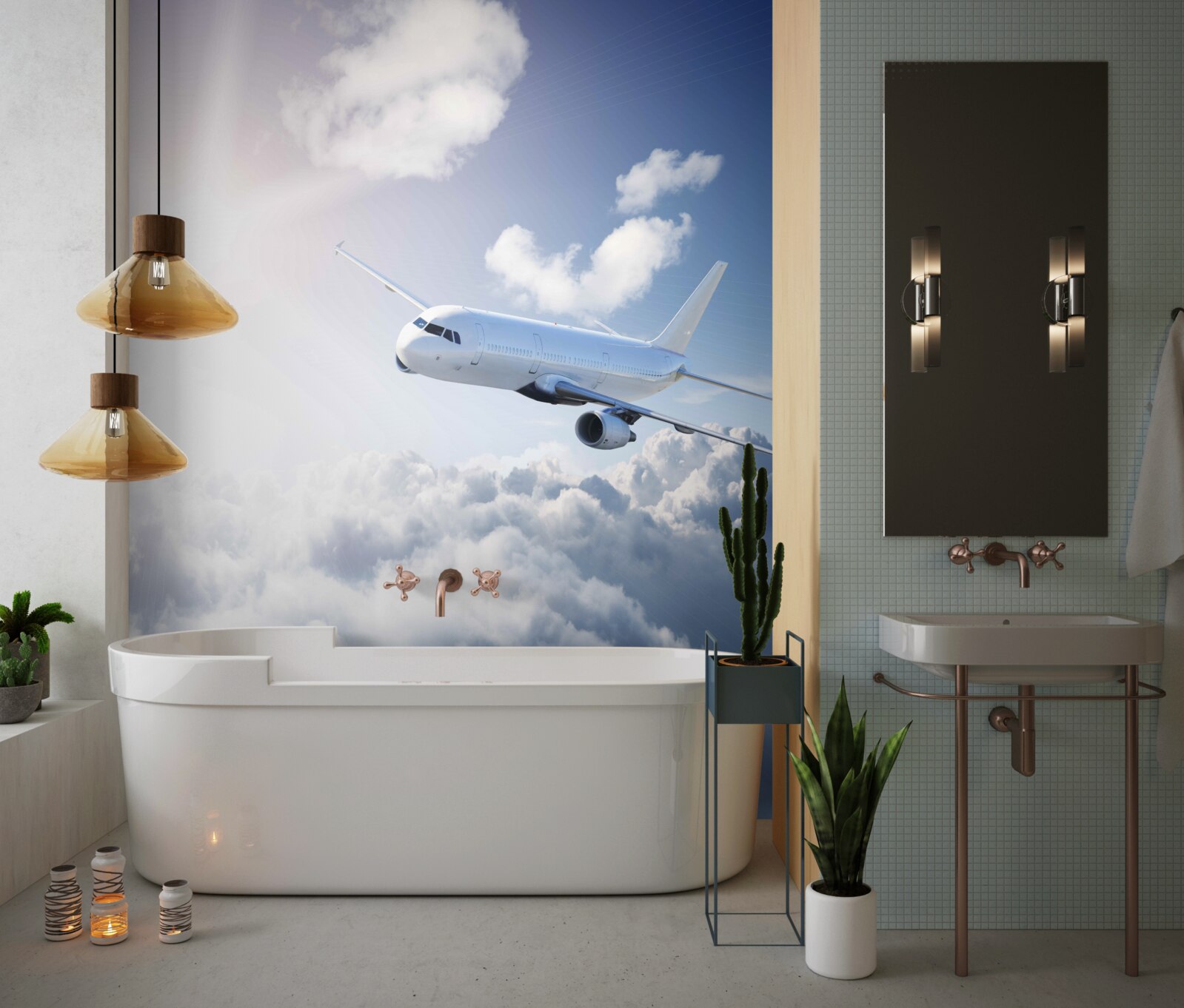 Papier peint L'avion de ligne prend son envol