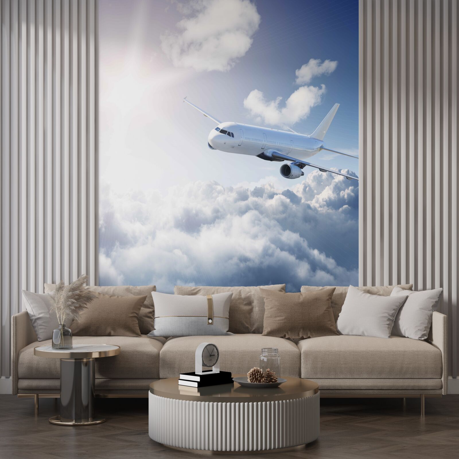 Papier peint L'avion de ligne prend son envol