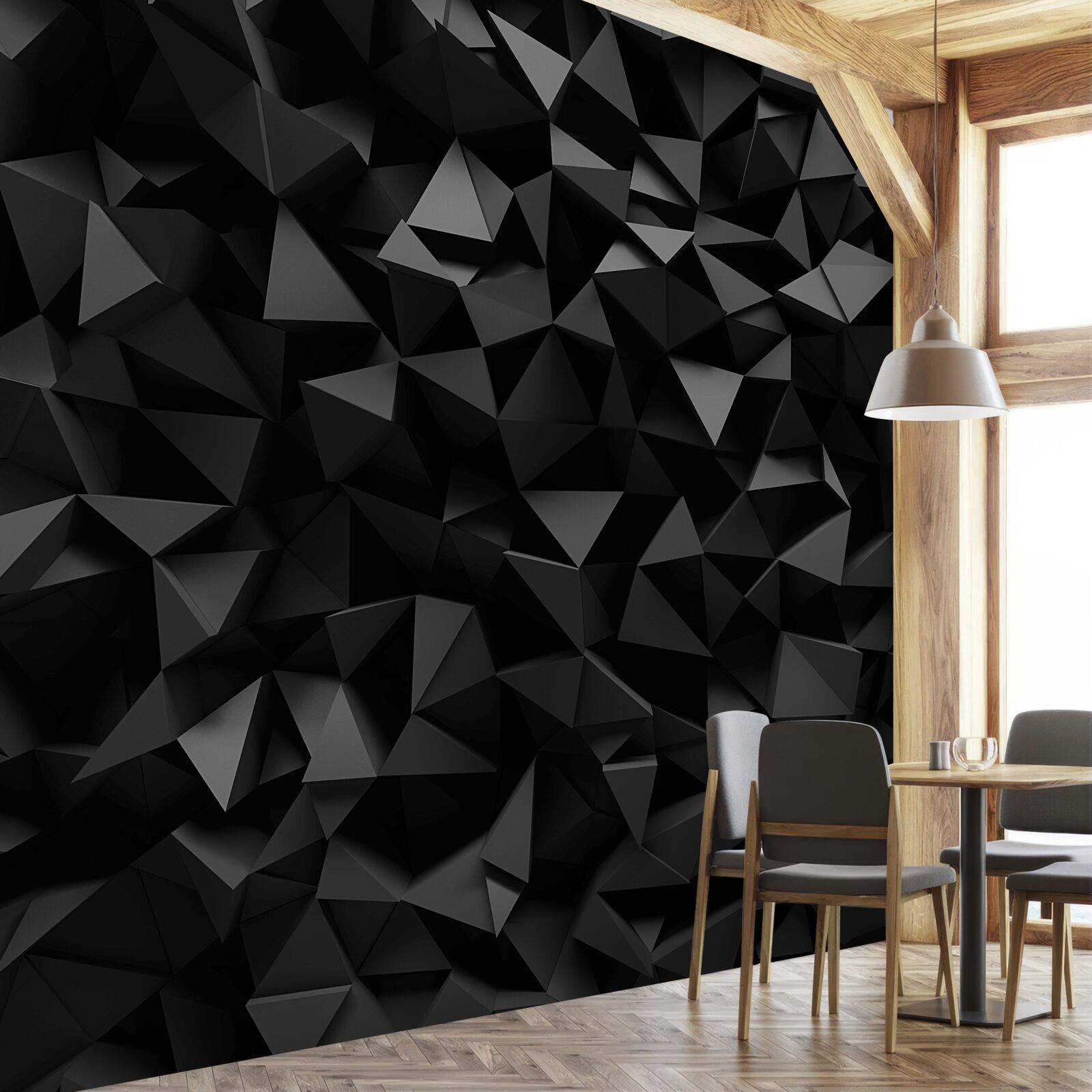 Papier peint l'abstraction sous forme de formes nettes et de pics sombres