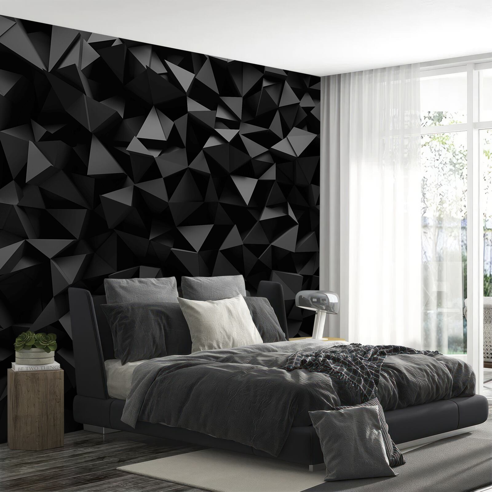 Papier peint l'abstraction sous forme de formes nettes et de pics sombres