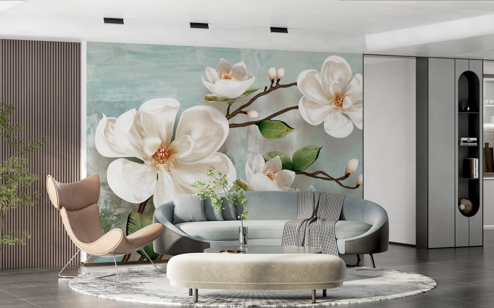 Papier peint un bouquet d'orchidées blanches comme la neige