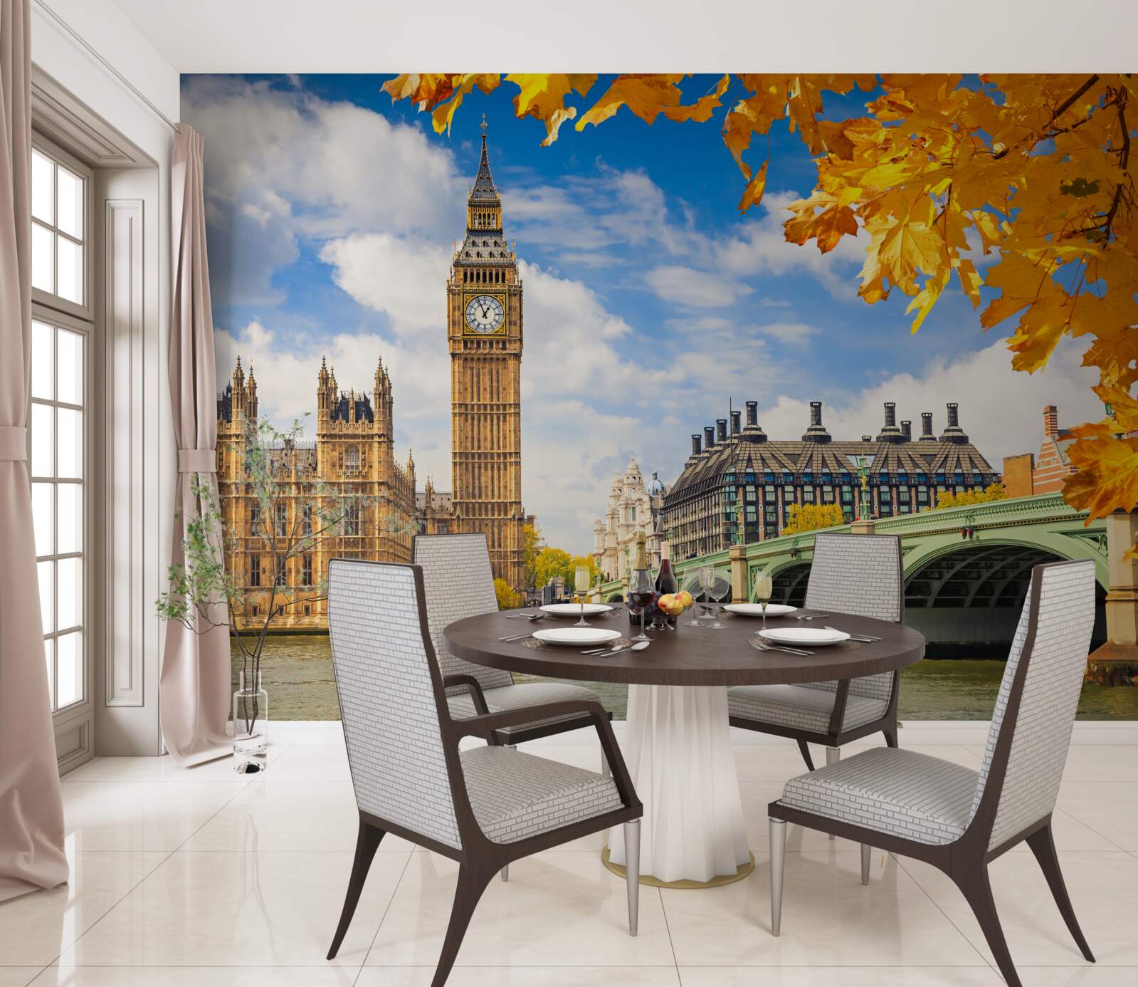 Papier peint automne doré dans l'ancienne londres