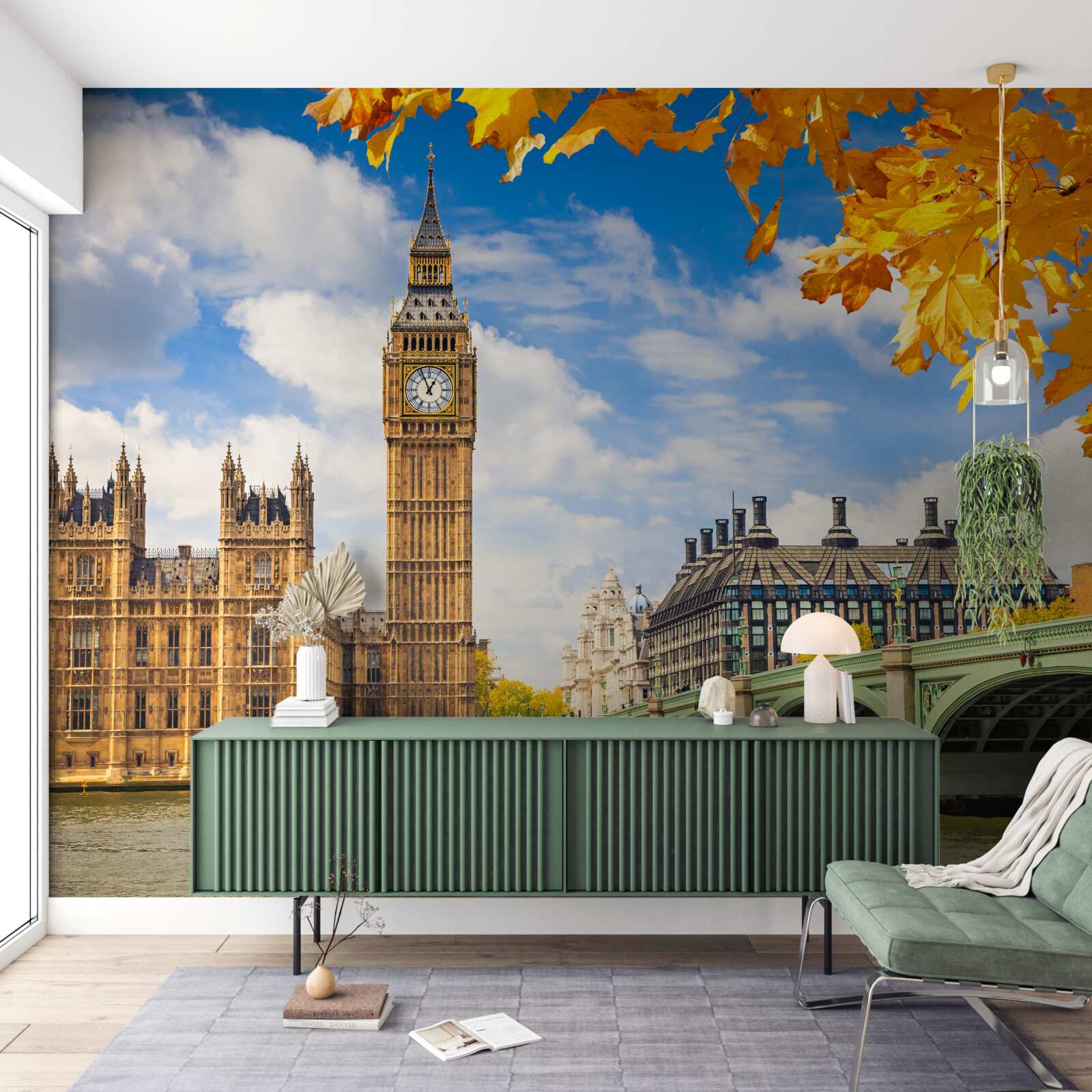 Papier peint automne doré dans l'ancienne londres