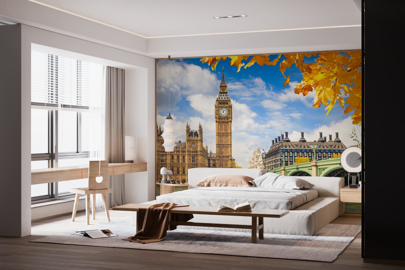 Papier peint automne doré dans l'ancienne londres