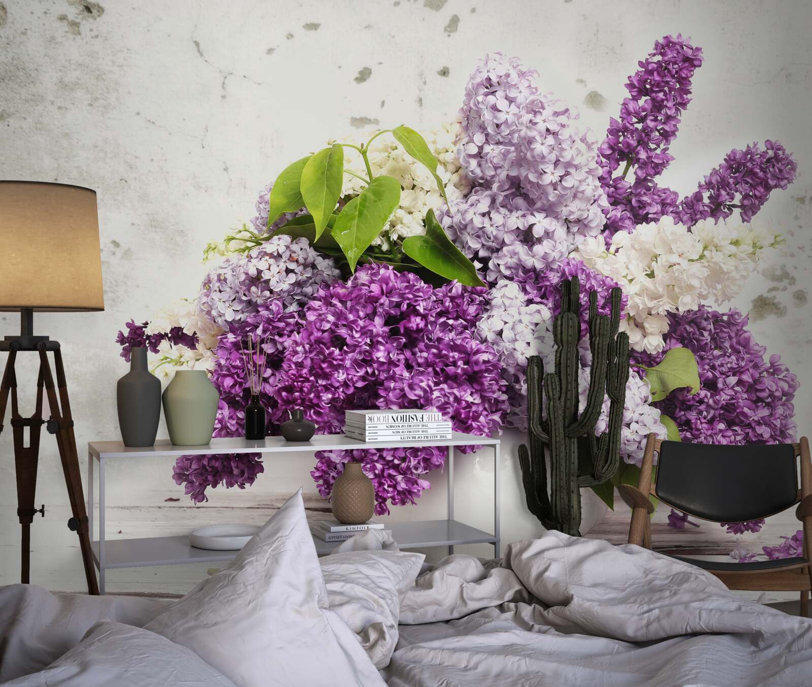 Papier peint une gerbe de lilas printaniers variés