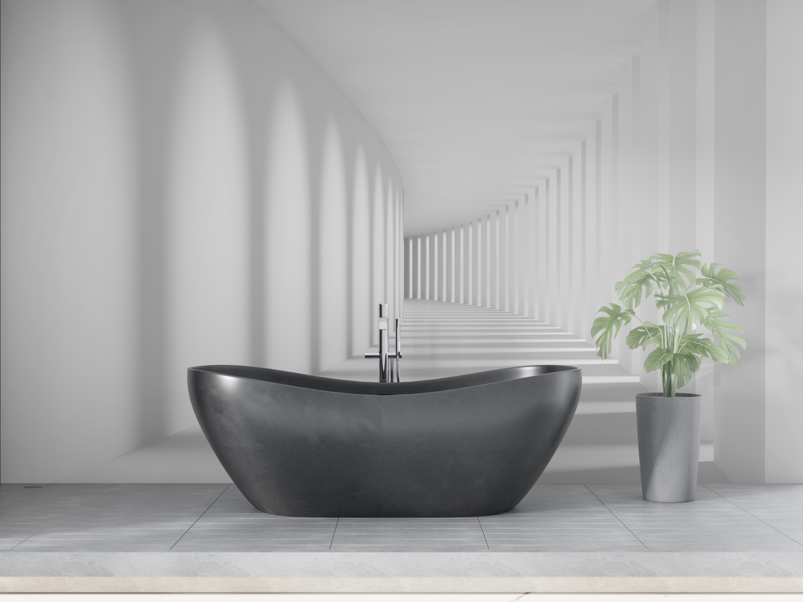 Papier peint couloir de lumière fuyant