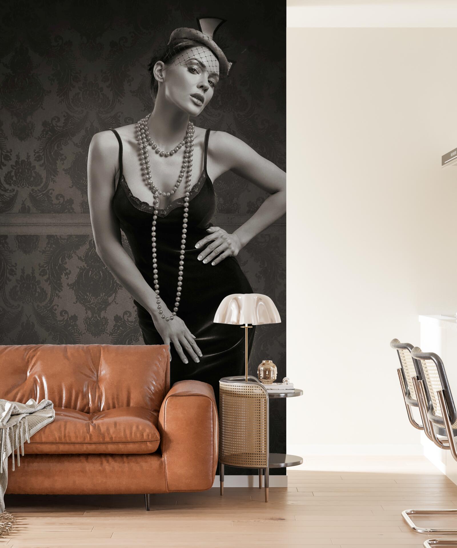 Papier peint la jeune fille est représentée dans le style des années 1960