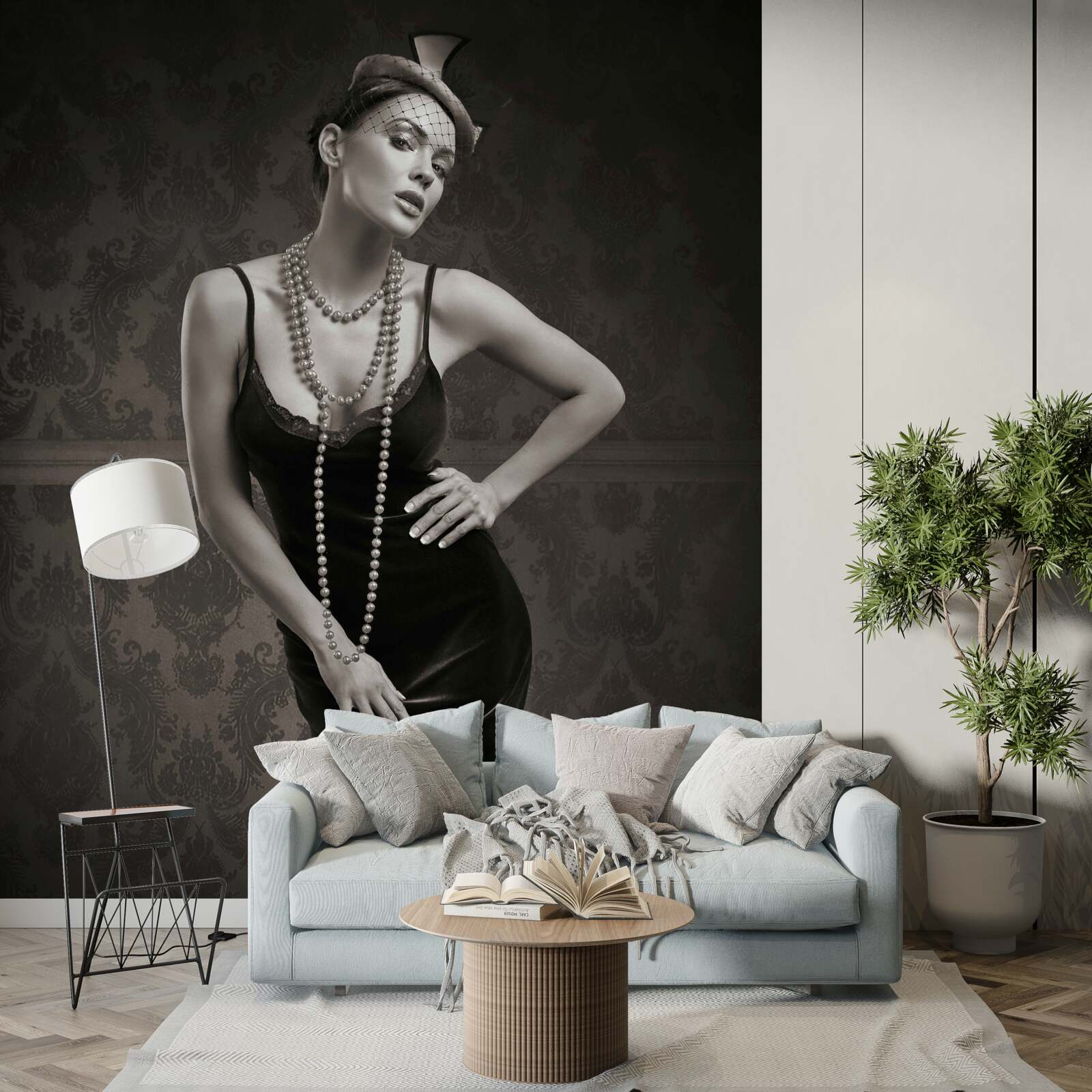 Papier peint la jeune fille est représentée dans le style des années 1960