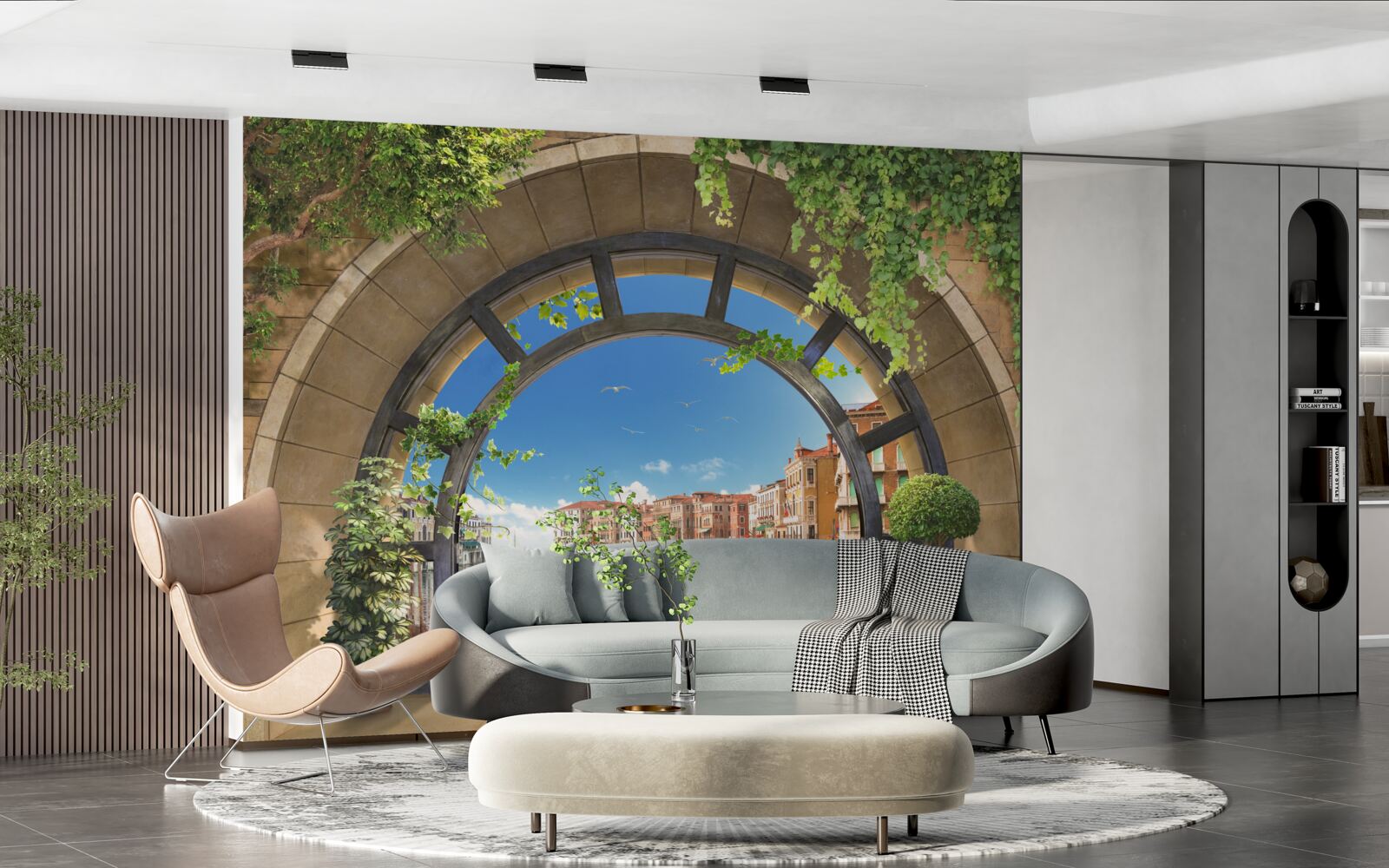 Papier peint arcs en plein cintre dans le port de plaisance