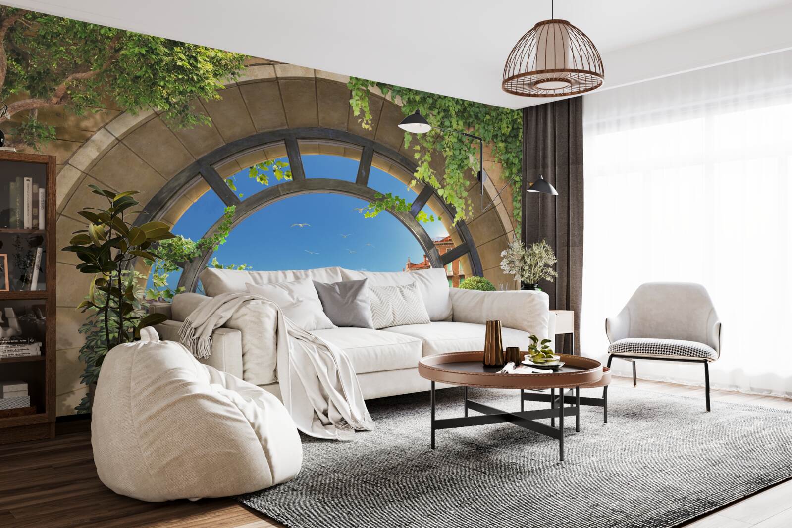 Papier peint arcs en plein cintre dans le port de plaisance