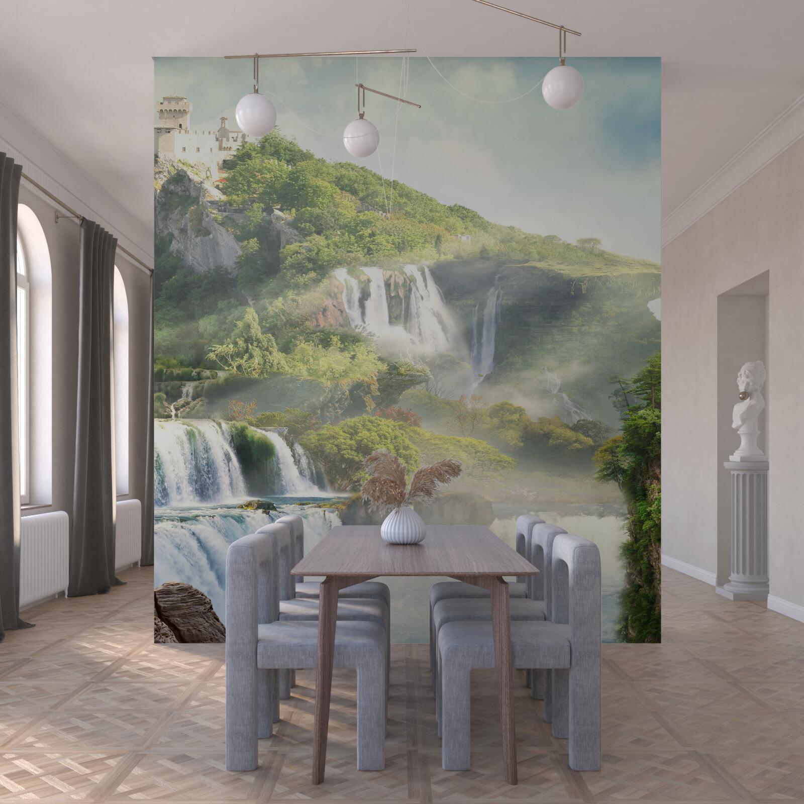 Papier peint de nombreuses chutes d'eau en cascade