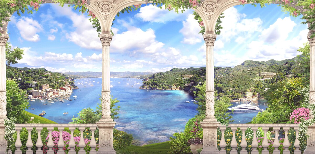 Papier peint plate-forme d'observation offrant une vue magnifique sur le paysage naturel