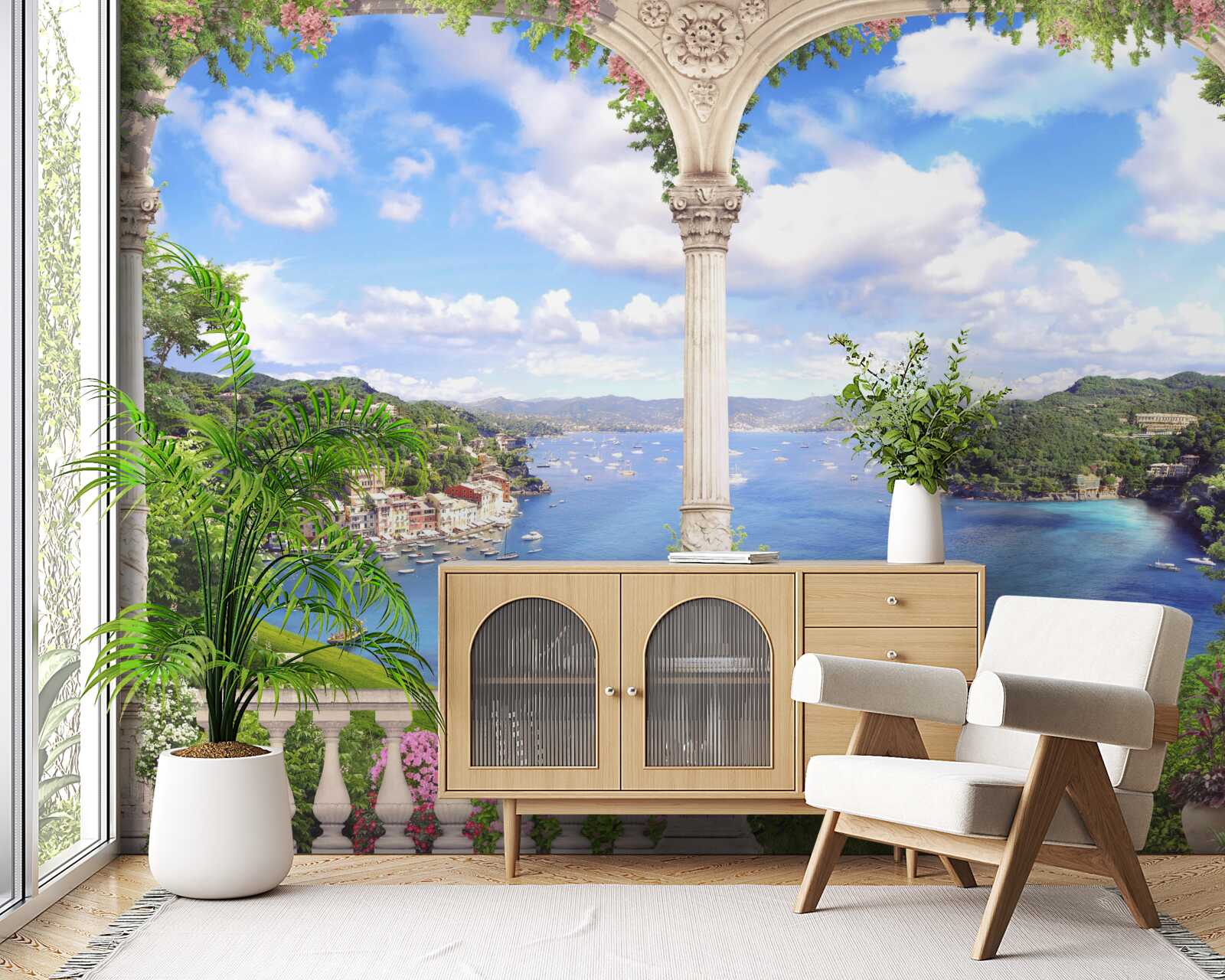 Papier peint plate-forme d'observation offrant une vue magnifique sur le paysage naturel