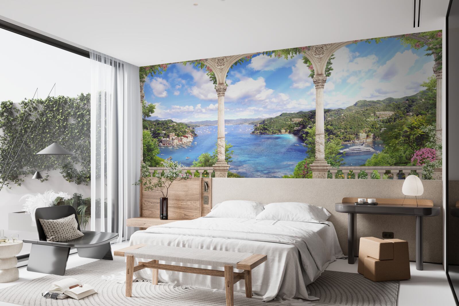 Papier peint plate-forme d'observation offrant une vue magnifique sur le paysage naturel