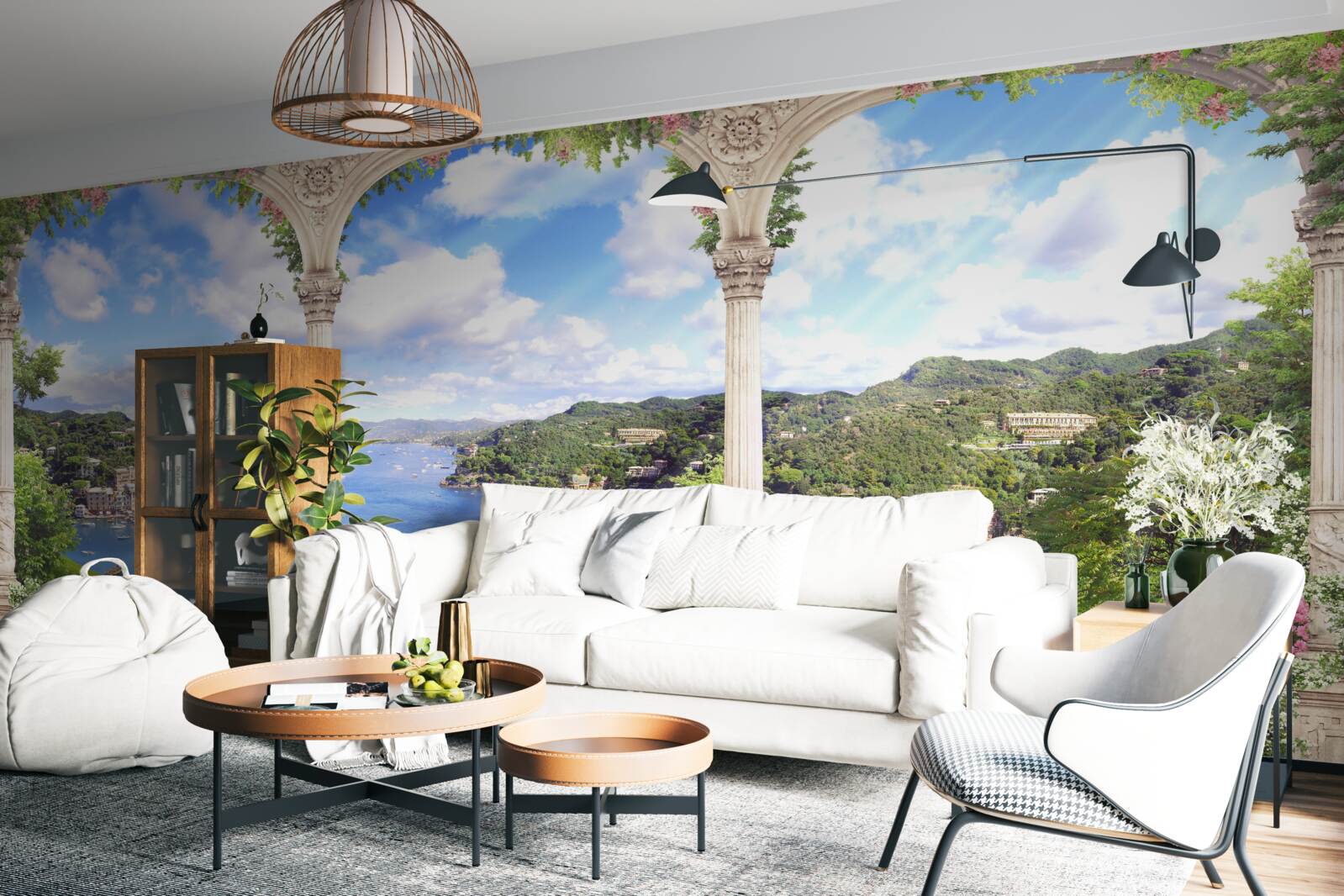 Papier peint plate-forme d'observation offrant une vue magnifique sur le paysage naturel