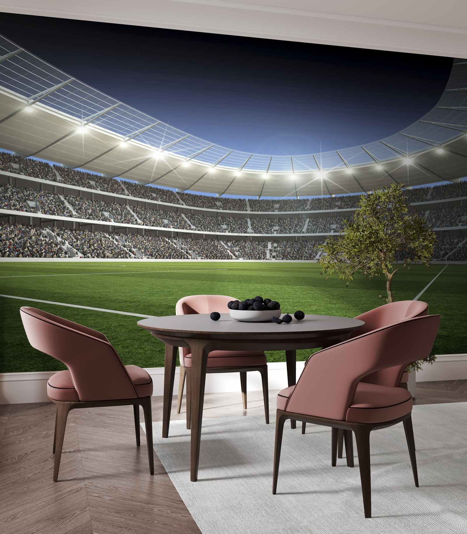 Papier peint Le stade se prépare à l'arrivée des footballeurs