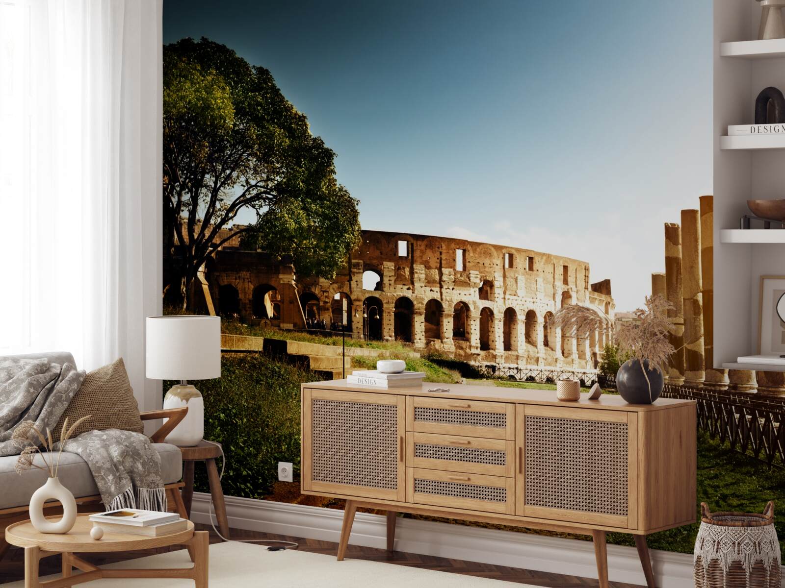 Papier peint les salles de l'ancienne rome dans les rayons du soleil couchant