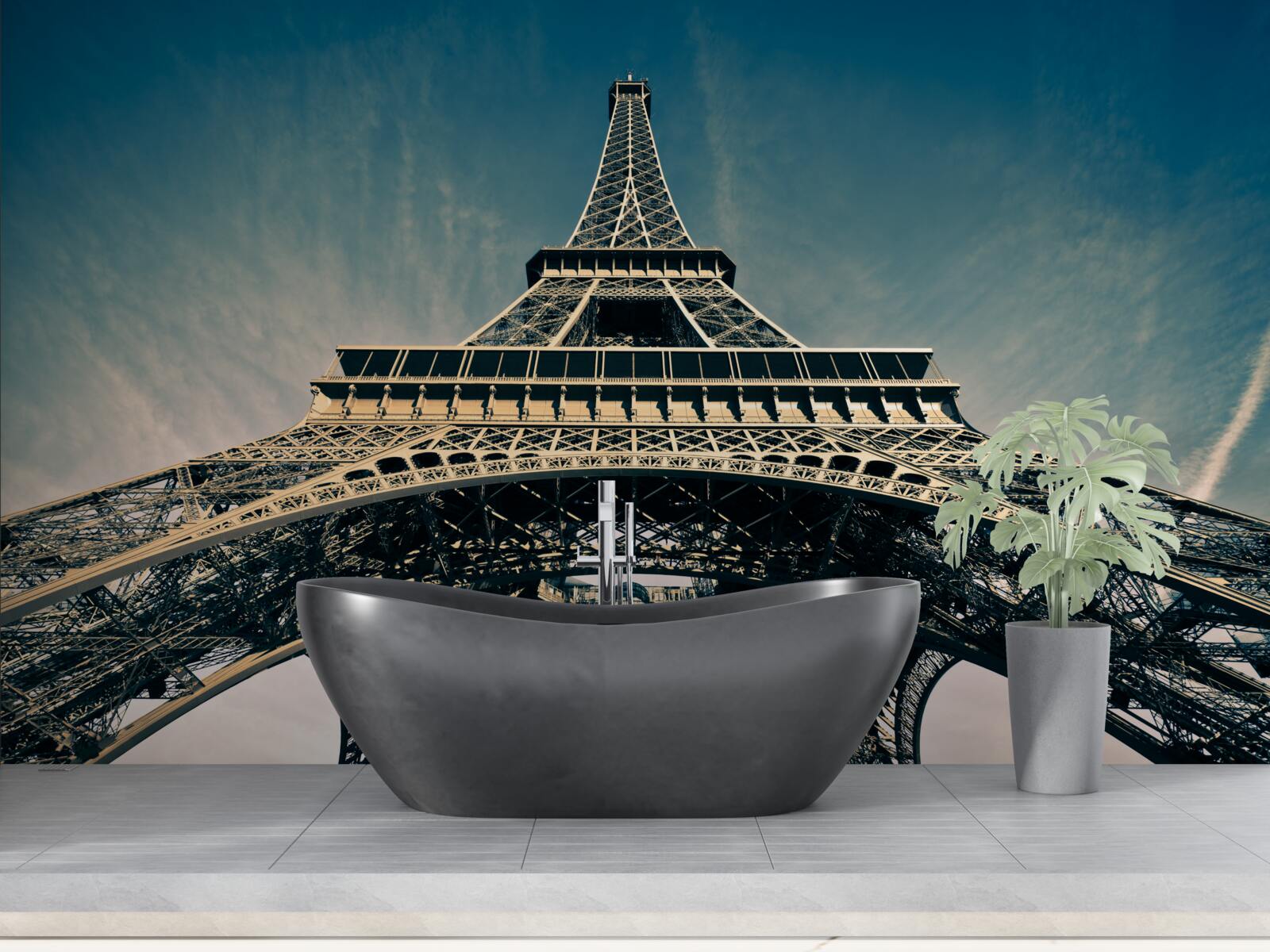 Papier peint vue de la tour eiffel depuis un point bas