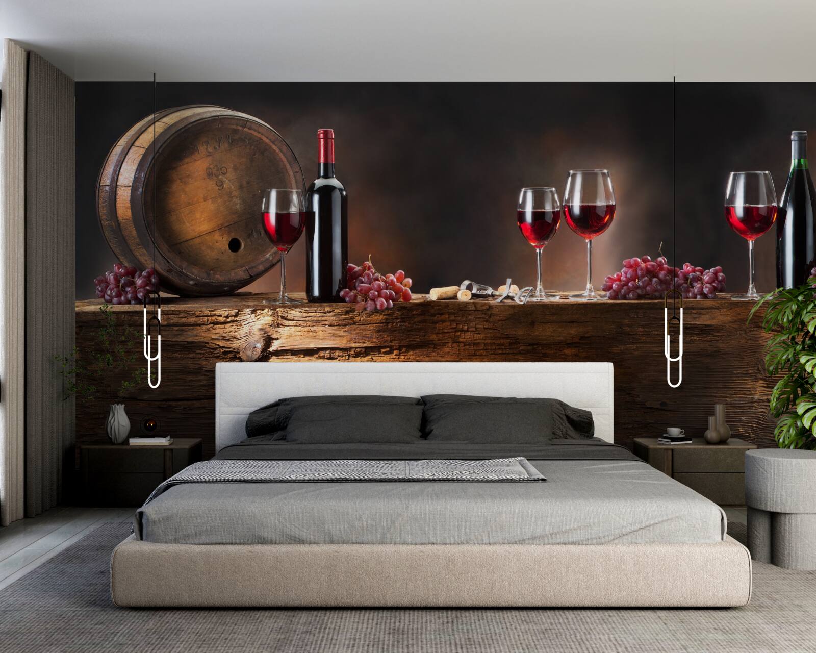 Papier peint cave à vin avec boissons de vieillissement