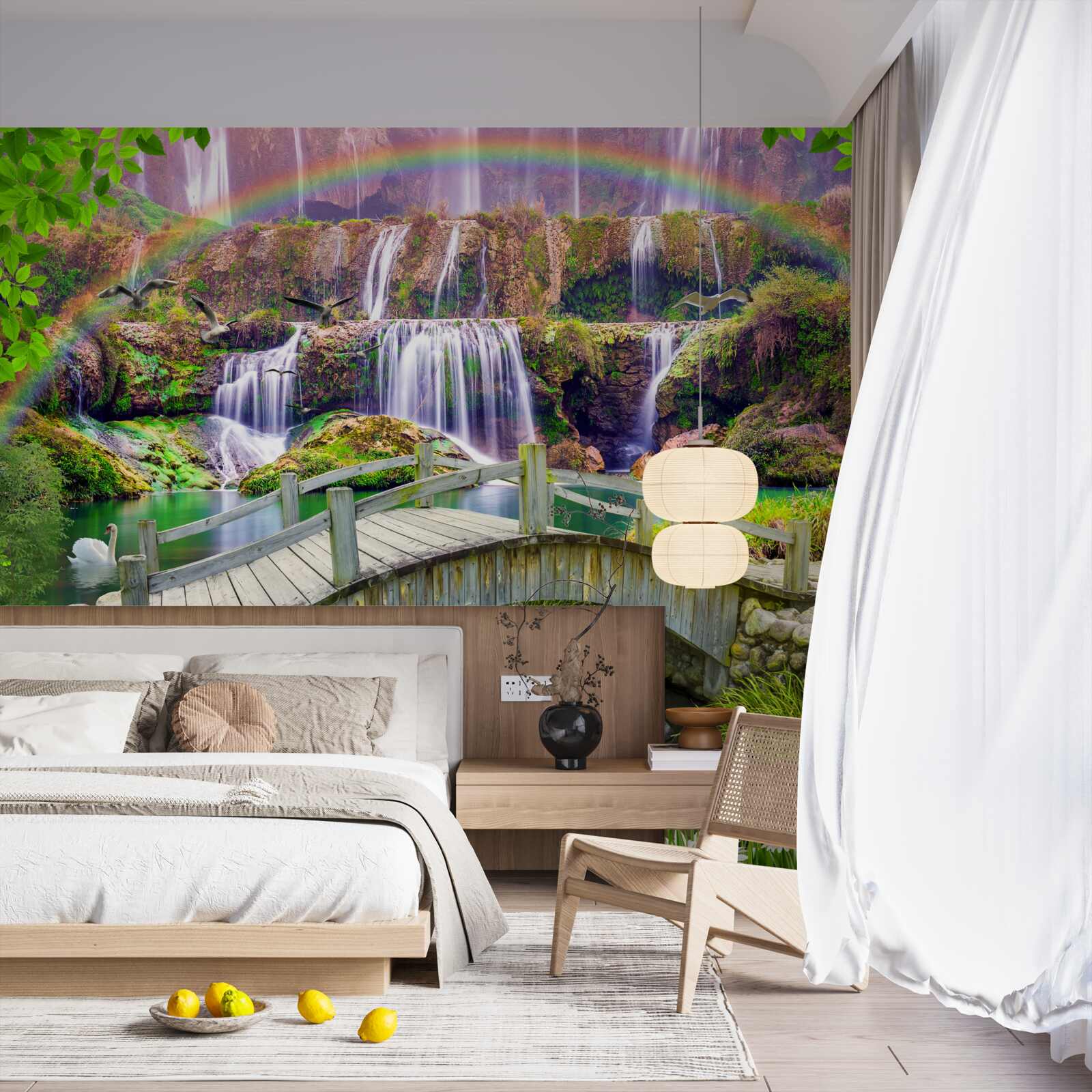 Papier peint composition du jardin d'été dans le paysage