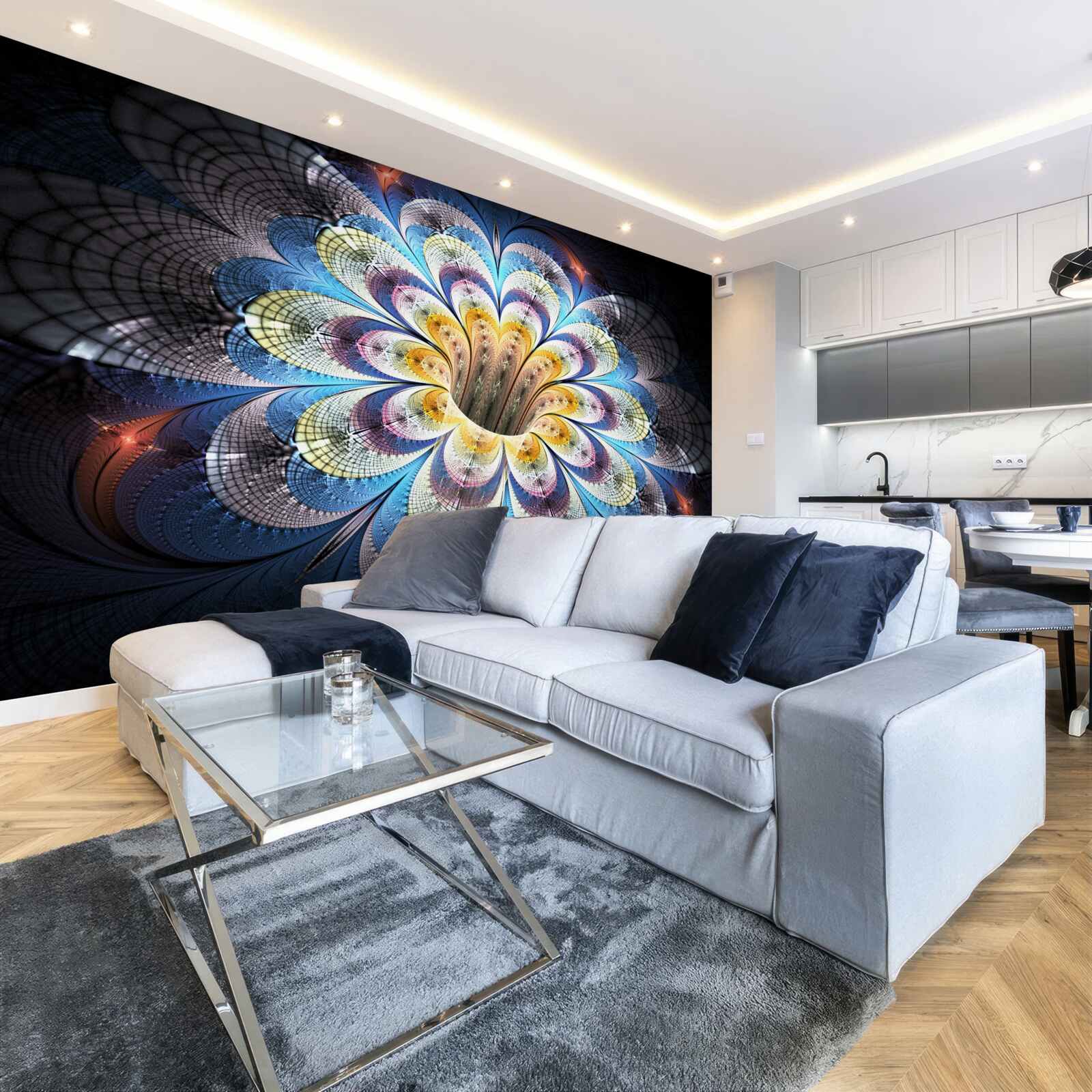 Papier peint image abstraite d'un bourgeon qui s'ouvre