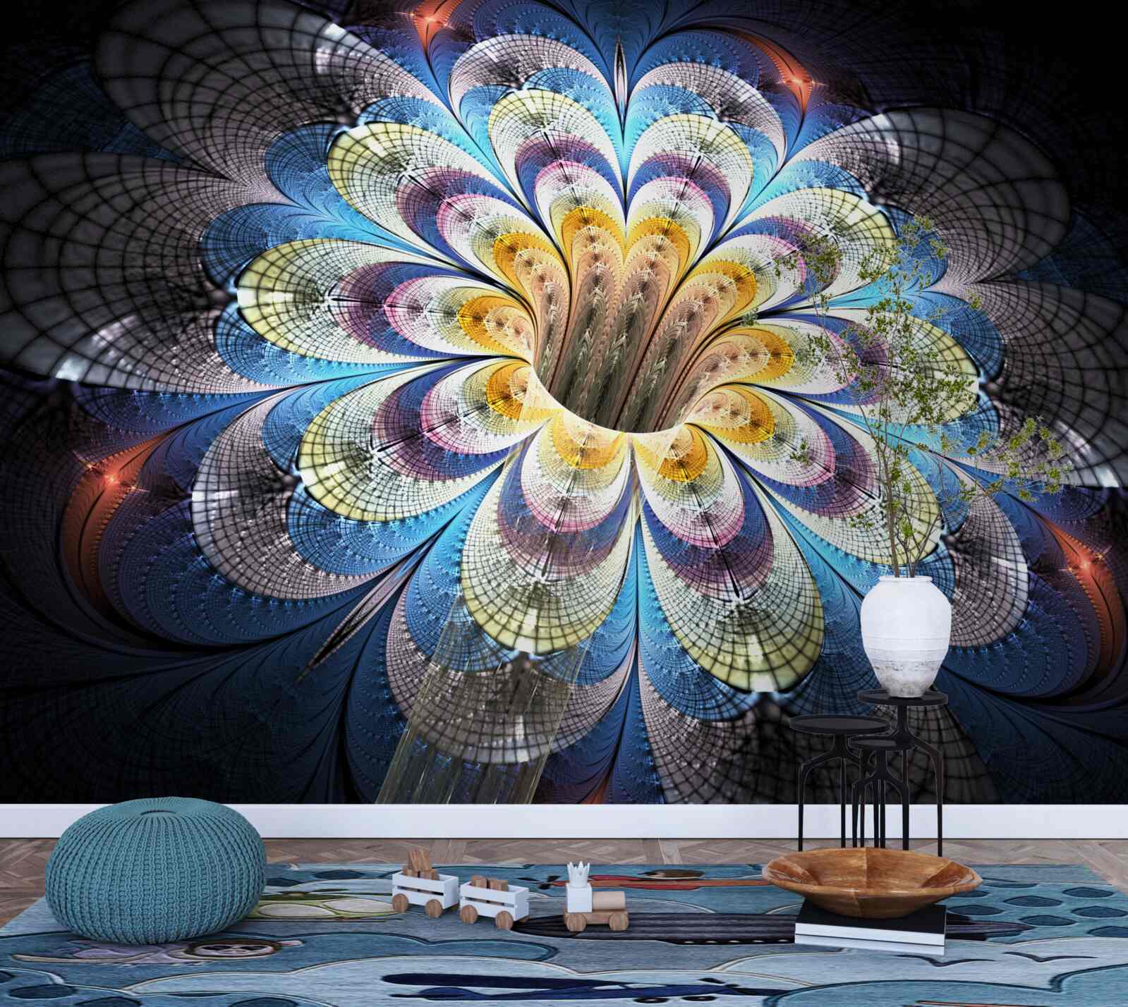 Papier peint image abstraite d'un bourgeon qui s'ouvre